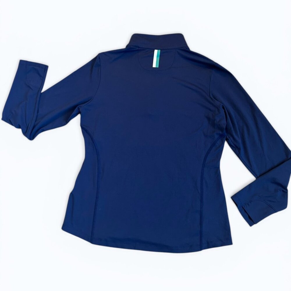 Rhoback Quarter Zip Pullover Medium Blue Floral Collar  Women's Size Medium - Picture 6 of 8